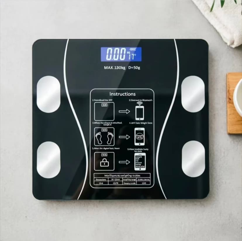 180 KG Smart kroppsfettvekt med Bluetooth og app-kontroll